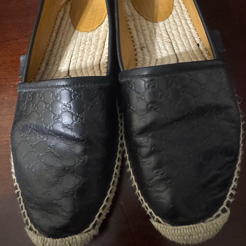 Gucci Black Espadrilles with Smooth Finish